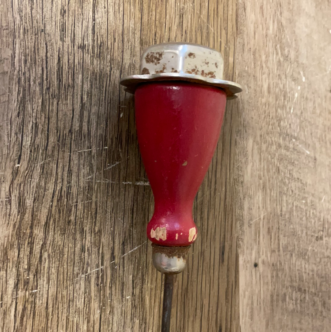 Antique Primitive Wooden Red Handled Kitchen Ice Pick-GCC089