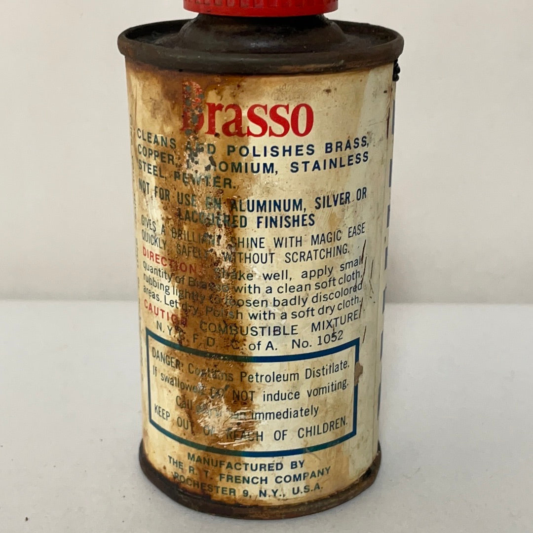 VINTAGE BRASSO METAL POLISH CAN 8OZ EMPTY CAN