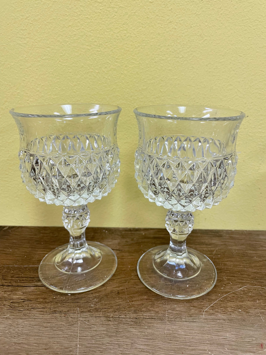 DIAMANTE Red Wine Glasses Pair victoria Collection Hand Cut