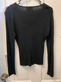 Womens/Juniors Finity Petite Large Long Sleeve Sweater Button Up V-Neck