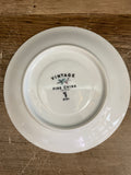 €¥ Vintage Fine China MS Japan #6701 Set/5 10.25” Dinner Plates Grapevine Green and Blue Silver Rim
