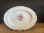 Vintage GRAY DAWN Rosenthal Selb Germany 12.5” Oval Platter Gold rim, Gray band