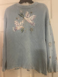 *^ Vintage Women’s Large 90s Belle Pointe Knit Cardigan Winter Christmas Church Sweater