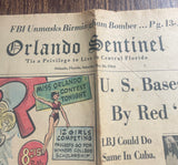 +* AS-IS Vintage Orlando Sentinel May 30 1964 Newspaper Ephemera