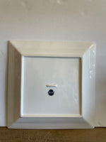 <€€ FOOD NETWORK Restaurant Ware White Square Luncheon/Salad/Dessert Plates Set/4 7.5”