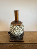 +* Small Desk Bedside Accent Lamp w/out Shade Gold & Bronze Mosaic