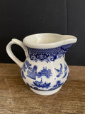 <€€ Vintage Churchill Willow Blue Creamer England Oriental Design