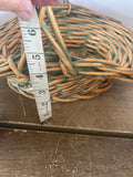 +* Medium Basket Woven Wood With Handle w/ Green Accents