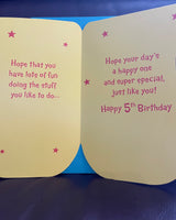 New Greeting Card HAPPY 5th BIRTHDAY w/ Envelope American Greetings