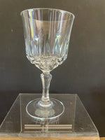 <€€ Crystal Glass Wine Claret Goblet 5.75” H x 3” Diam Set of 3