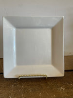 <€€ FOOD NETWORK Restaurant Ware White Square Dinner Plates Set/4 11”