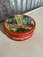 a** Collin Street Bakery Cookie Fruitcake Tin Original Deluxe Corsicana Texas Empty Holiday Christmas