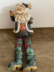 a** Stuffed Santa Shelf Sitter Resin & Fabric Christmas Holiday