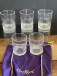 <€€ Set/8 CROWN ROYAL Limited Edition Etched Low Ball Whiskey Rocks Glasses Tumblers