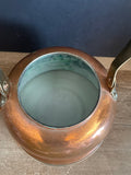 Vintage Copper Kettle w/ Blue & White Porcelain Handle & Lid