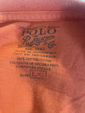** Mens Large Polo Ralph Lauren Orange Crew Neck T Shirt Pony Logo 100% Cotton