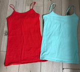 +* Pair/Set of 2 Womens Juniors Sz Small Cami Tops   SO & No Boundaries Adjustable Strap Bra Shelf