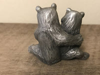 <€€* Hudson Pewter Noah's Ark Collection Pair Male/Female BEARS Retired #2230 1981