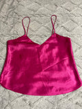 +* Womens Juniors Laura Adams XXSmall Pink Satin Cami Crop Top Spaghetti Straps V-Neck
