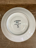 €¥ Vintage Fine China MS Japan #6701 Set/6 6.25”Bread Plates Grapevine Green and Blue Silver Rim