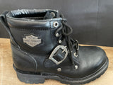 Vintage Pair Women’s Size 7 Black Leather HARLEY DAVIDSON Riding BOOTS 1990s