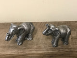 <€€* Hudson Pewter Noah's Ark Collection Pair Male/Female ELEPHANTS Retired #2221 #2222 1981