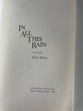 ** Vintage IN ALL THIS RAIN Poems by John Stone 1980 69 pgs