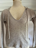 Womens/Juniors Small MUDD Gray Knit Sweater Hoodie Long Sleeve