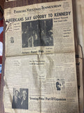 +* AS-IS Vintage Bristol Virginia Tennessean RFK Kennedy Say Goodbye Jun 7 1968 Newspaper