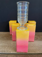 a** Vintage Set/6 Avon Footed Sherbet Dessert Clear Glass Candle Fragrance Holder (No candles)