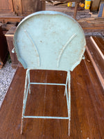 a* Vintage 1950s Amsco Doll-E-Hi Chair Baby Doll Blue Metal High Chair