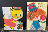 +* Vintage (4) Used Birthday/Mother’s Day  Greeting Card From Child Crafts Scrapbooking