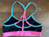 +* Girls Sz 30 Small Dance Sports Bra by Fruit of the Loom Pink Blue & Black