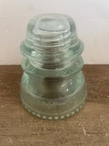 +^ Clear Vintage Green Glass Telephone Pole Insulator HEMINGRAY #42 Made in USA Beaded