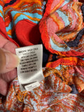 +* Womens/Juniors Small XHILARATION Orange & Blue Chevron Print Strapless Dress
