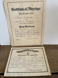 + Vintage 1957 Virginia (2) Certificate of Marriage (Downey/Blackiston) B&W