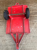 a* Vintage Children’s Toy Metal Red Wagon with Attachment Arm