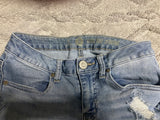 +* Womens/Juniors Size 3 28” Waist SO High Rise Jegging Blue Jeans Skinny Stretch Distressed Roll Up
