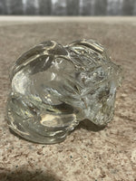 a** Crystal Glass Cat Paper Weight Figurine Damaged Ear