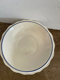 + Vintage ENESCO Japan Small Pitcher and Bowl Blue & White Pressed Flowers