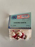 a** New Vintage Set of 6 1.5” Dancing Santas by Cousin Corp USA #22649 Craft Figurines Sealed