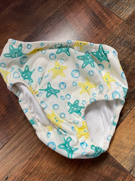 Toddler Size Large Unisex Baby Bubbles 100% Polyester Swimwear Diaper Pants Starfish design