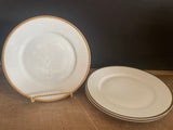 + Vintage Pfeiffer & Lowenstein Schlackenwerth Austria Empire II White China Gold Rim Set/3 SALAD/DESSERT PLATES 1940s