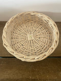 +* Round White Basket Tray Woven Wood