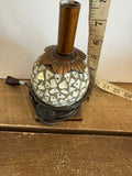 +* Small Desk Bedside Accent Lamp w/out Shade Gold & Bronze Mosaic