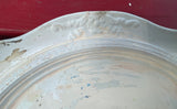 ¥ Vintage Painted Oval Platter Ornate Raised Design Decor Only Craft Project Piece