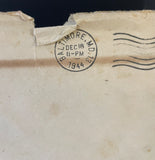+* Vintage 1944 Used Christmas Holiday Greeting Card To Brother Crafts Scrapbooking