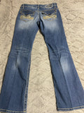 ** Womens/Juniors Southern Thread Size 29 Regular Blue Boot Cut Flare Distressed Low Rise