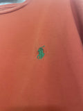 ** Mens Large Polo Ralph Lauren Orange Crew Neck T Shirt Pony Logo 100% Cotton
