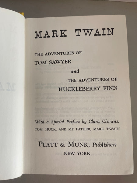 <€€ Vintage MARK TWAIN The Adventures of Tom Sawyer and The Adventures of Huckleberry Finn Hardcover 1960